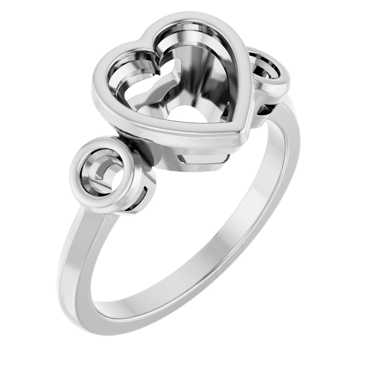 Bezel-Set Three-Stone Engagement Ring