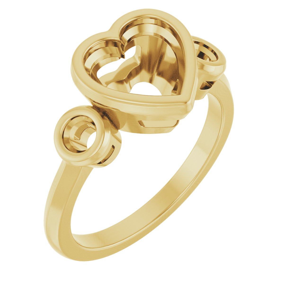 Bezel-Set Three-Stone Engagement Ring