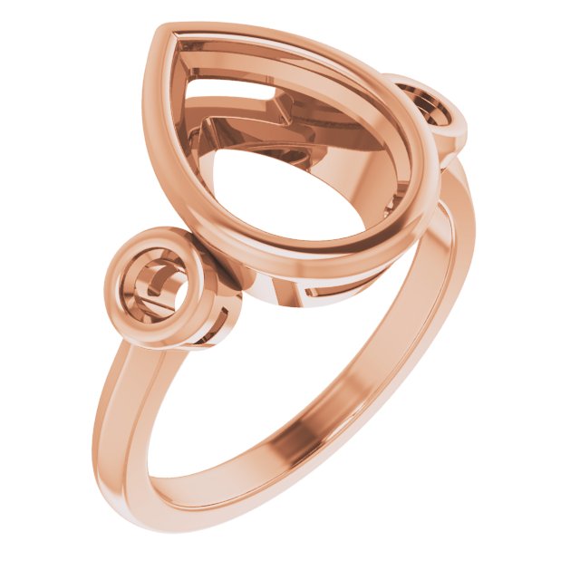 Bezel-Set Three-Stone Engagement Ring