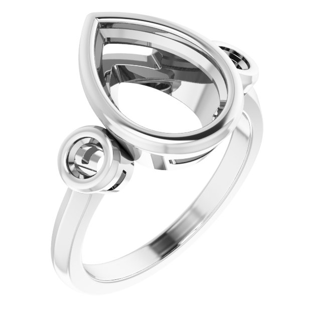 Bezel-Set Three-Stone Engagement Ring