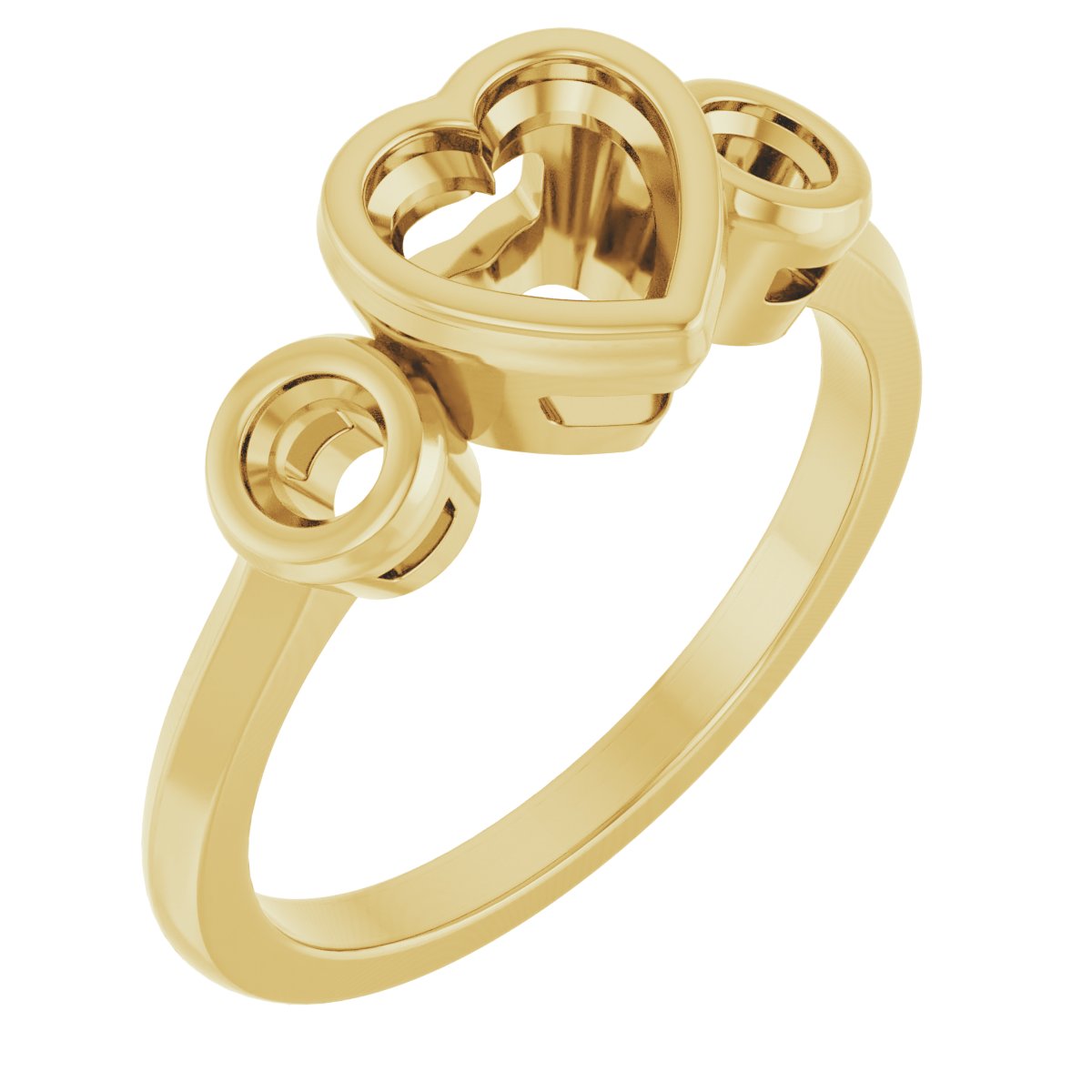 Bezel-Set Three-Stone Engagement Ring