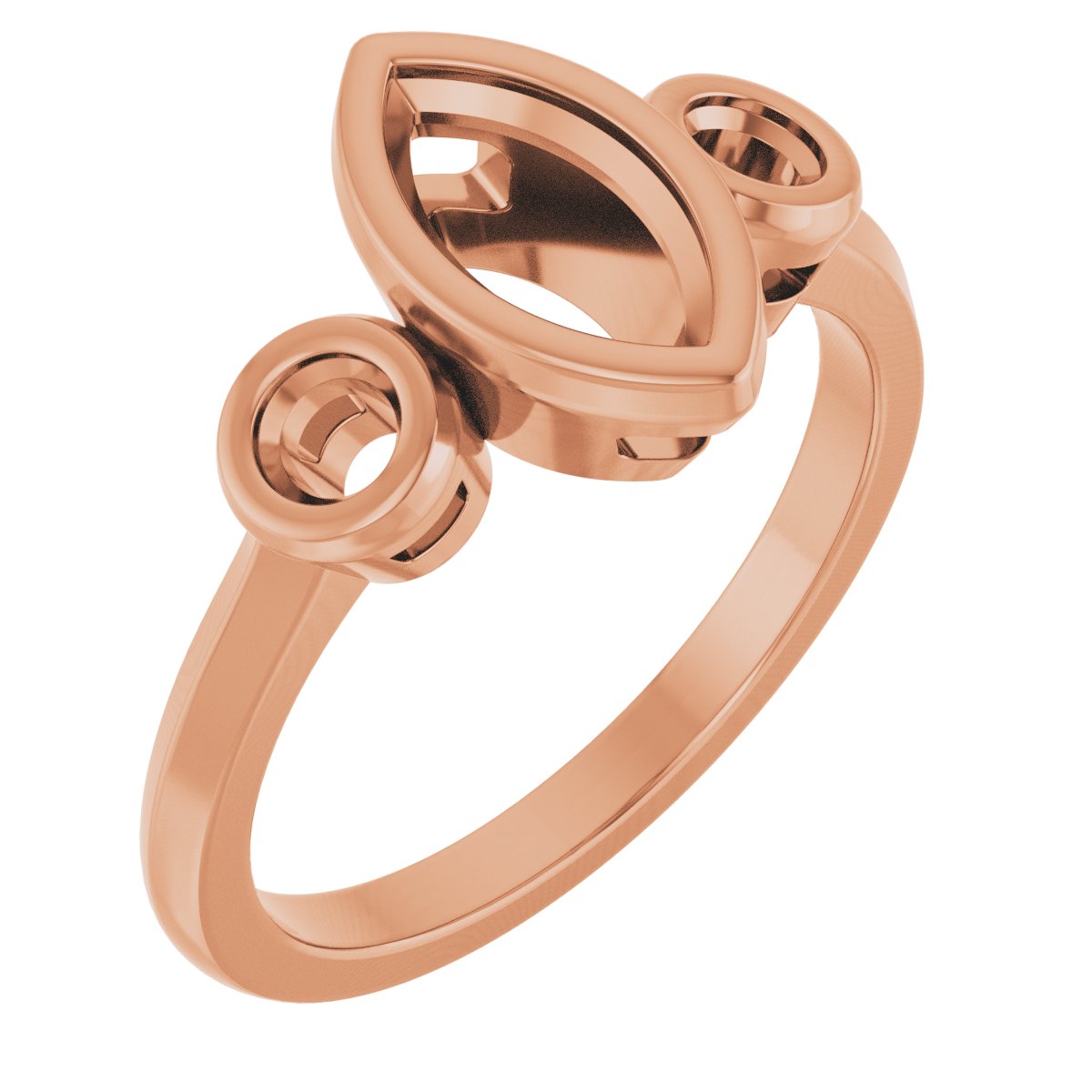 Bezel-Set Three-Stone Engagement Ring