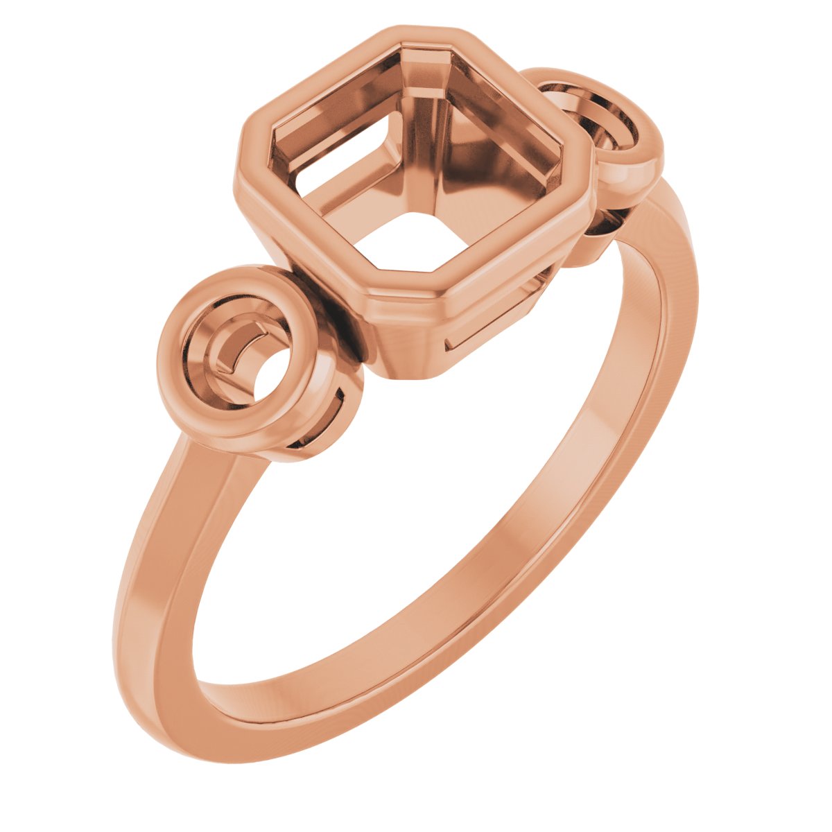 Bezel-Set Three-Stone Engagement Ring
