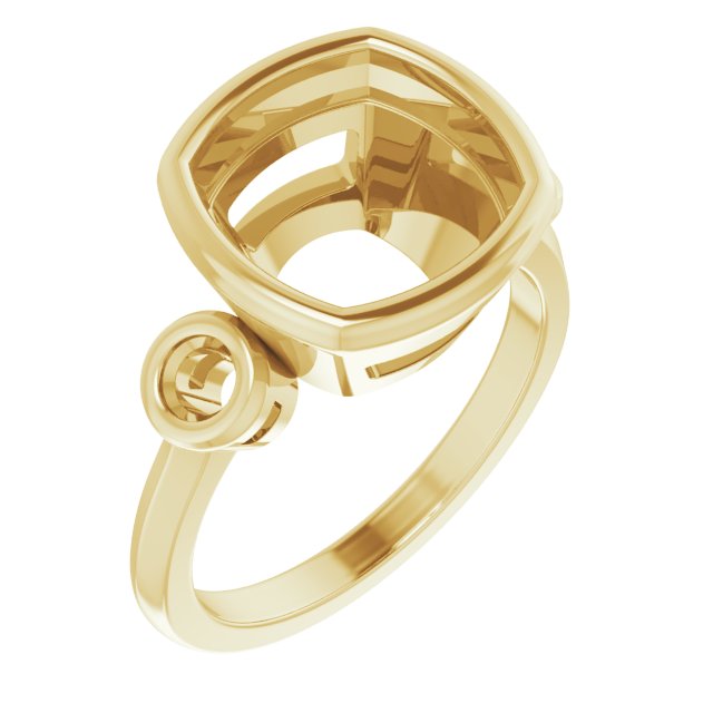 Bezel-Set Three-Stone Engagement Ring
