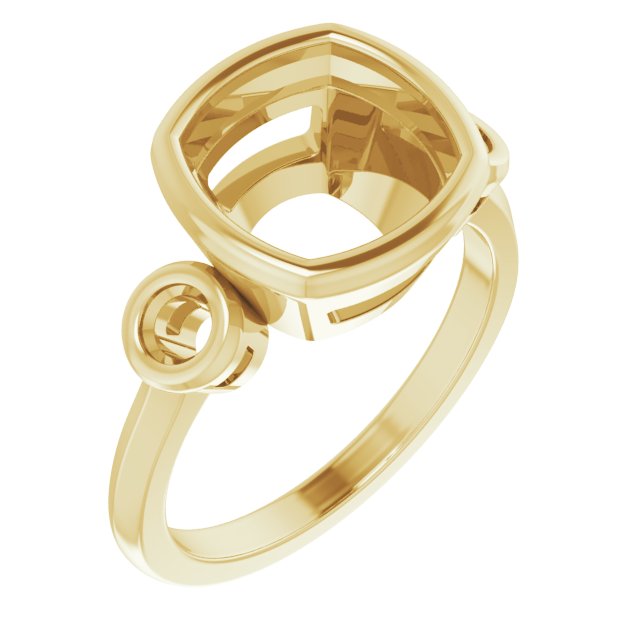 Bezel-Set Three-Stone Engagement Ring