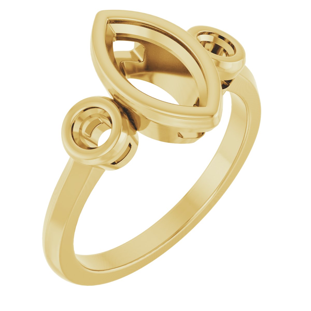 Bezel-Set Three-Stone Engagement Ring