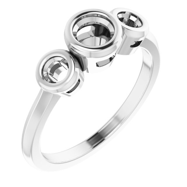 Bezel-Set Three-Stone Engagement Ring