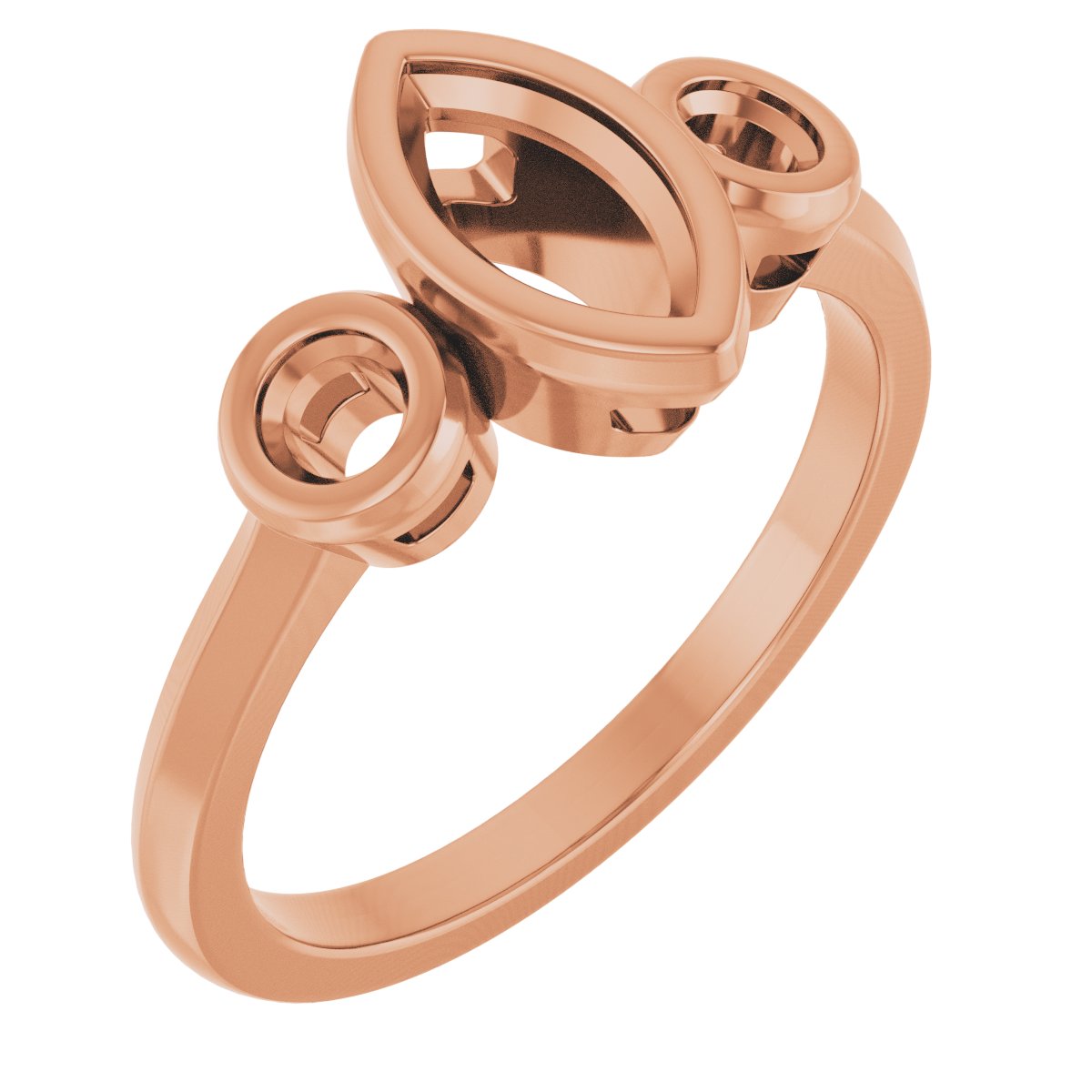 Bezel-Set Three-Stone Engagement Ring