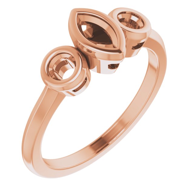 Bezel-Set Three-Stone Engagement Ring