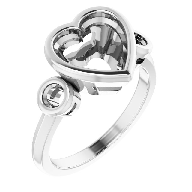 Bezel-Set Three-Stone Engagement Ring