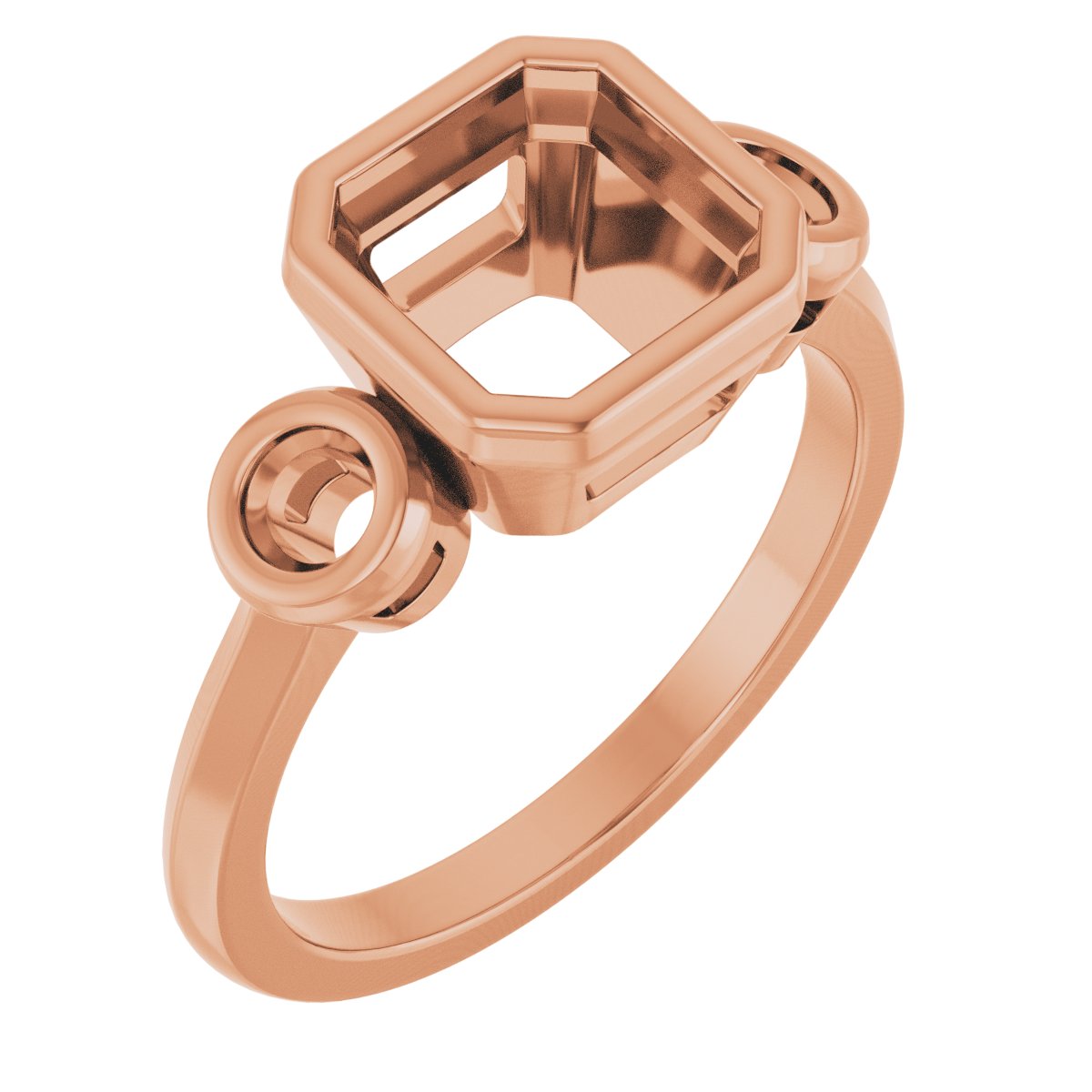 Bezel-Set Three-Stone Engagement Ring