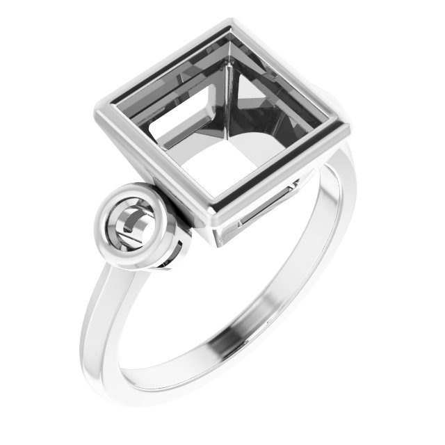Bezel-Set Three-Stone Engagement Ring