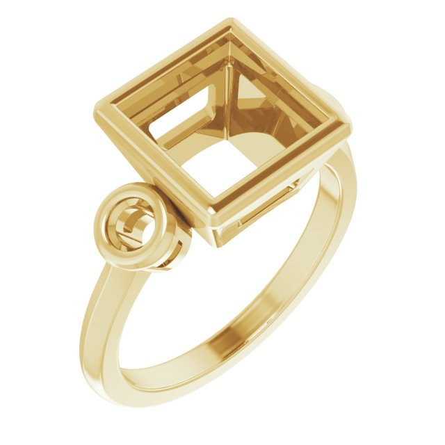Bezel-Set Three-Stone Engagement Ring