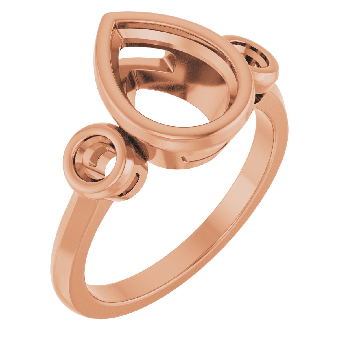 Bezel-Set Three-Stone Engagement Ring