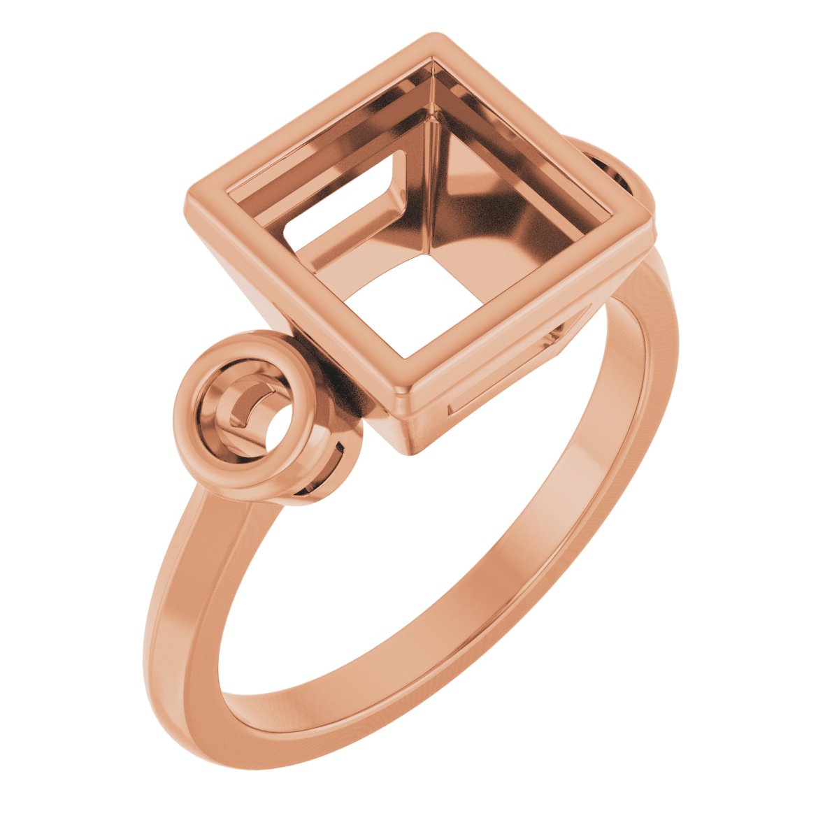 Bezel-Set Three-Stone Engagement Ring