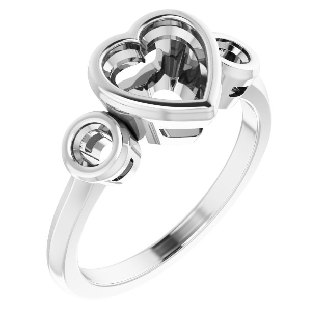 Bezel-Set Three-Stone Engagement Ring