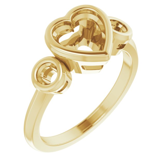 Bezel-Set Three-Stone Engagement Ring
