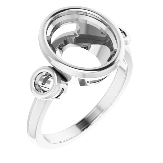 Bezel-Set Three-Stone Engagement Ring