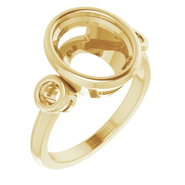 Bezel-Set Three-Stone Engagement Ring