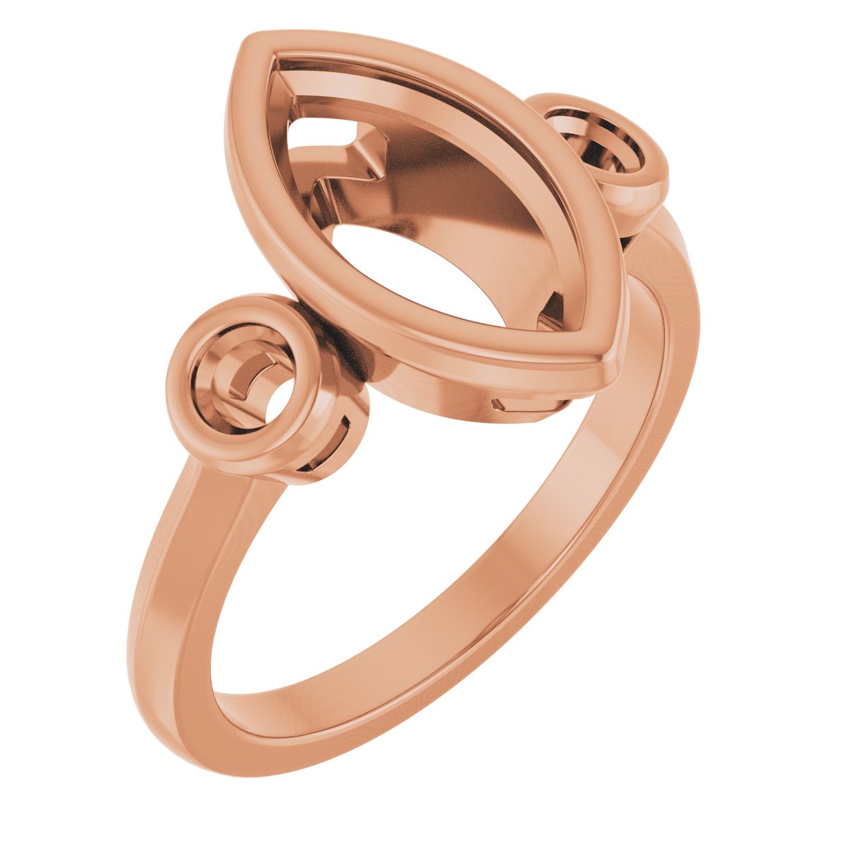 Bezel-Set Three-Stone Engagement Ring