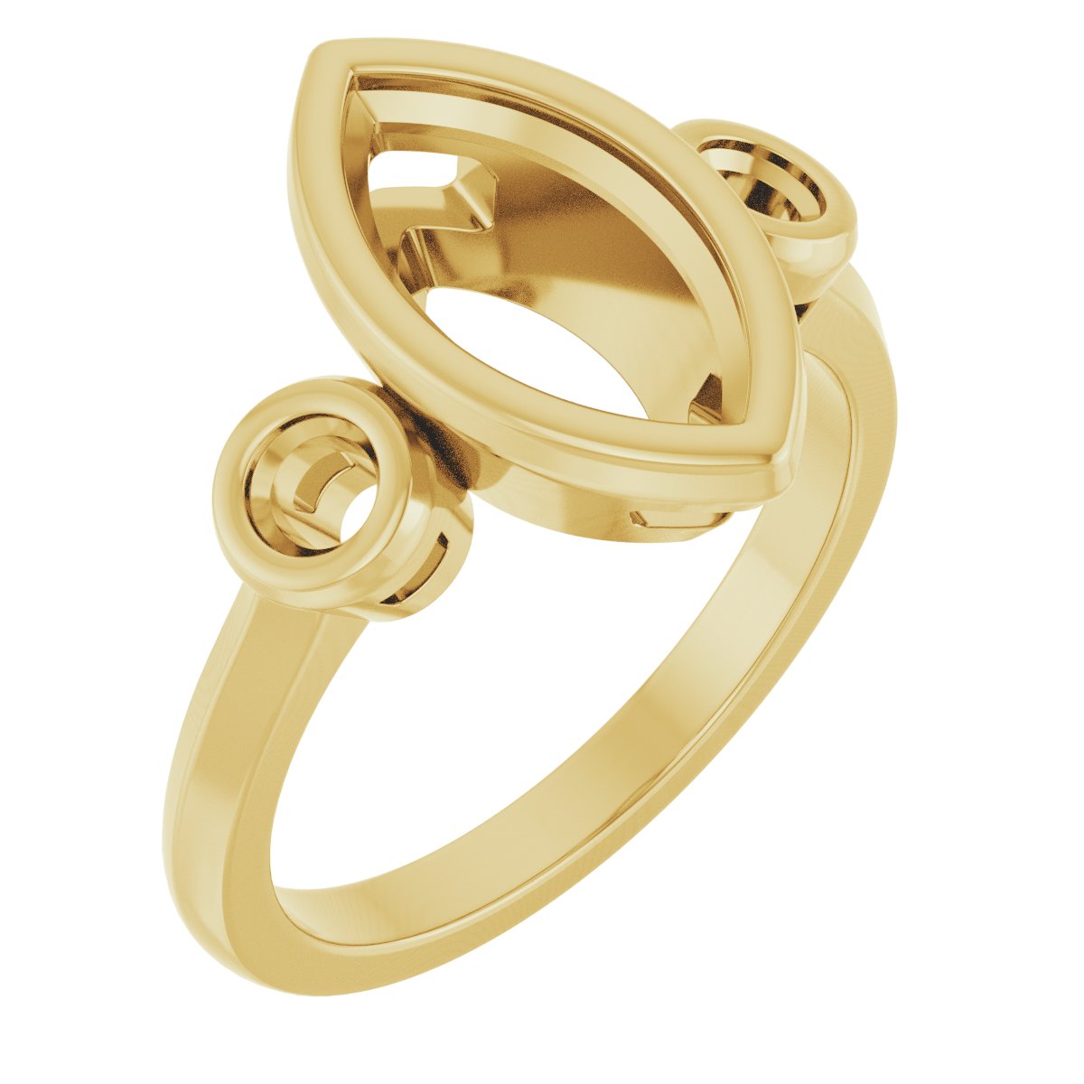Bezel-Set Three-Stone Engagement Ring