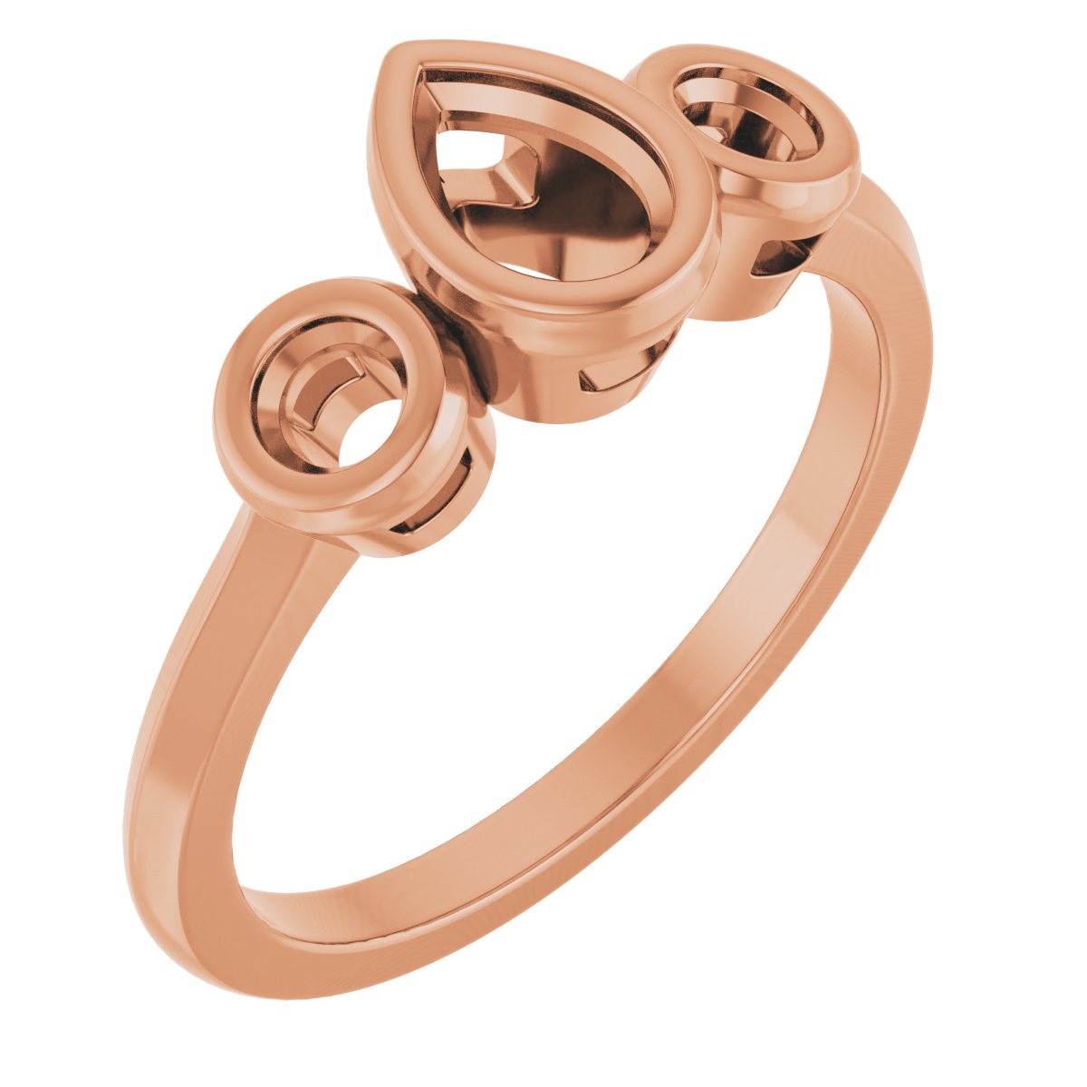 Bezel-Set Three-Stone Engagement Ring