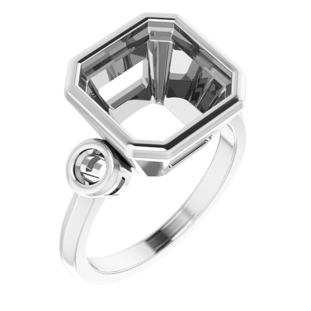 Bezel-Set Three-Stone Engagement Ring