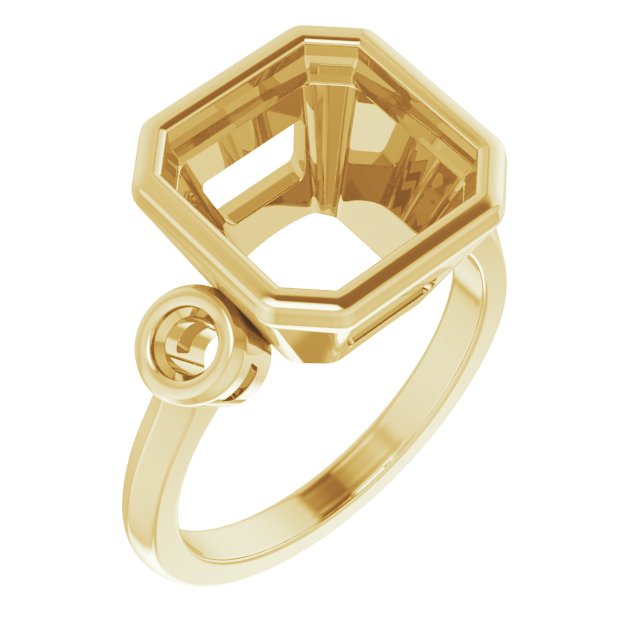 Bezel-Set Three-Stone Engagement Ring