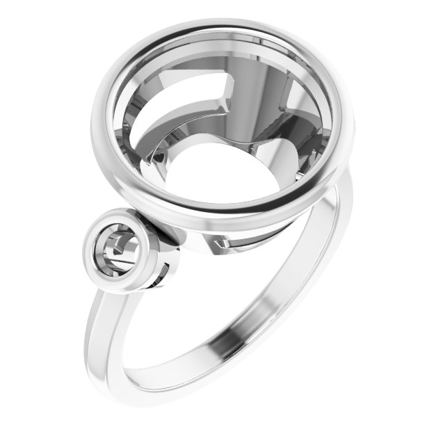 Bezel-Set Three-Stone Engagement Ring