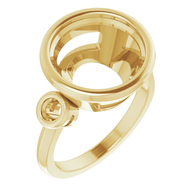 Bezel-Set Three-Stone Engagement Ring