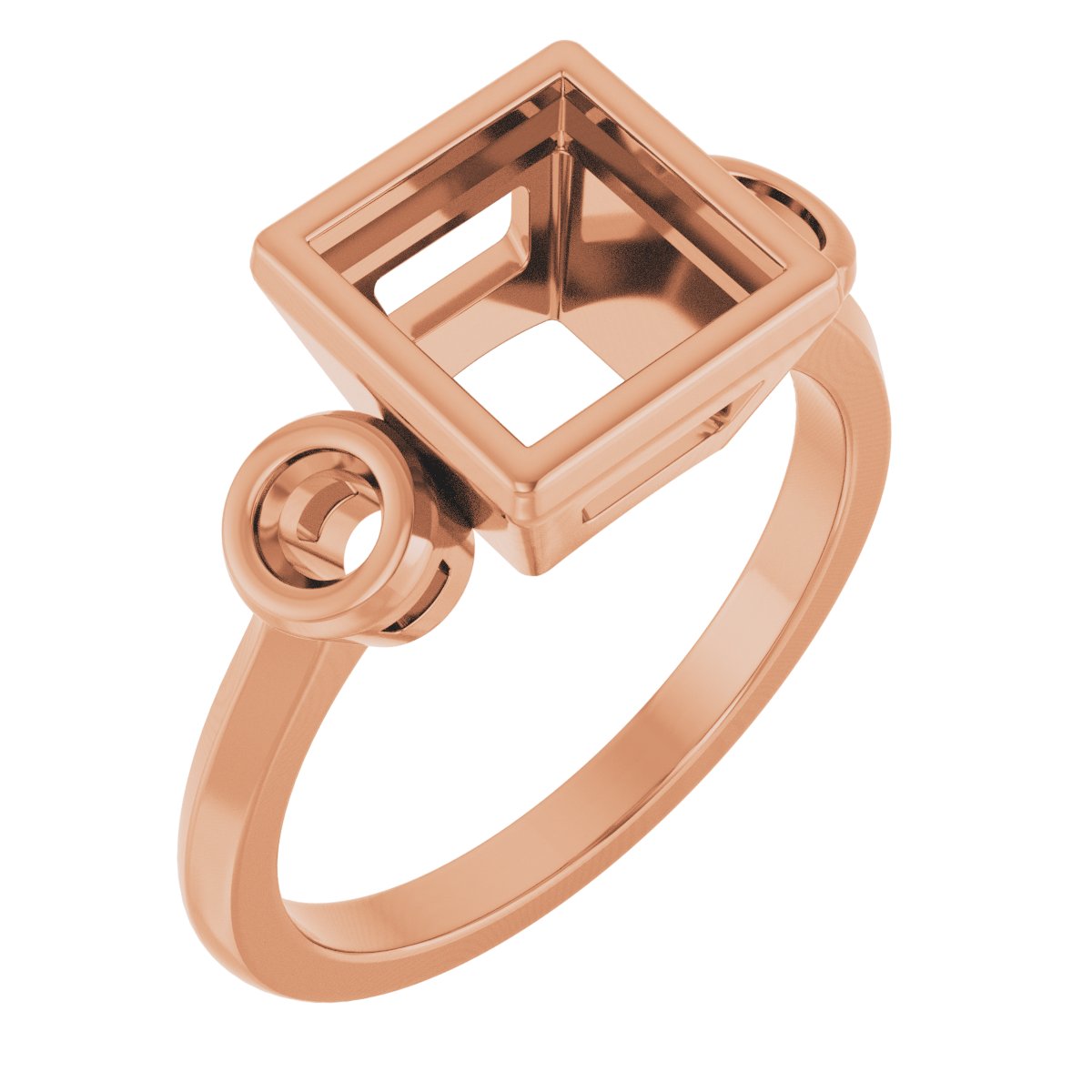 Bezel-Set Three-Stone Engagement Ring