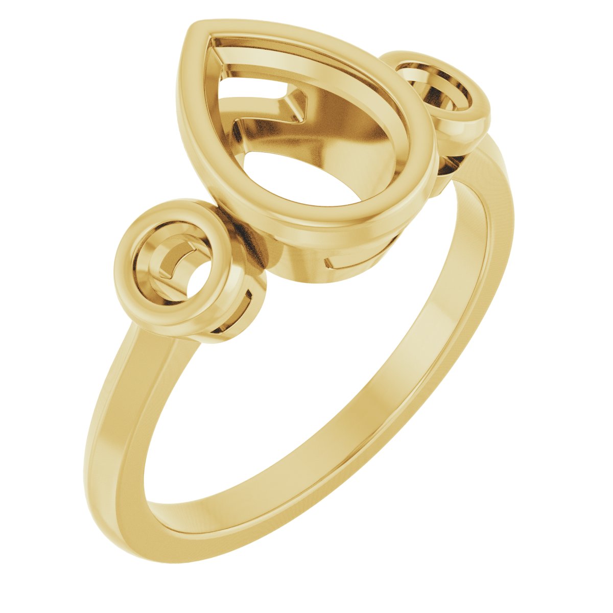 Bezel-Set Three-Stone Engagement Ring