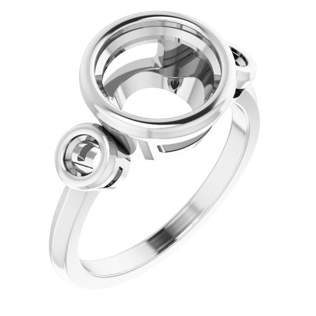 Bezel-Set Three-Stone Engagement Ring