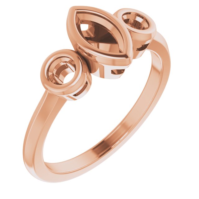 Bezel-Set Three-Stone Engagement Ring