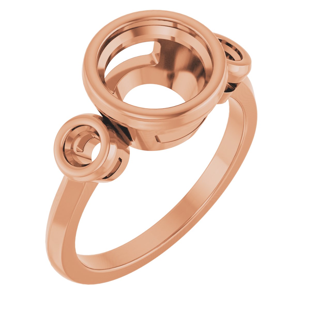 Bezel-Set Three-Stone Engagement Ring