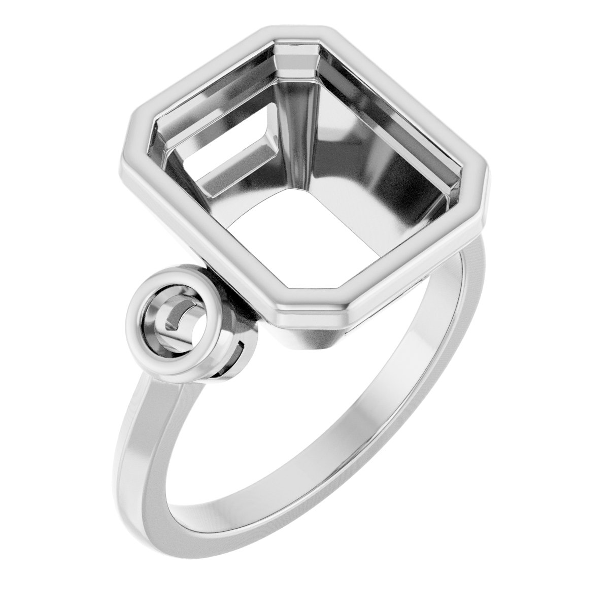 Bezel-Set Three-Stone Engagement Ring