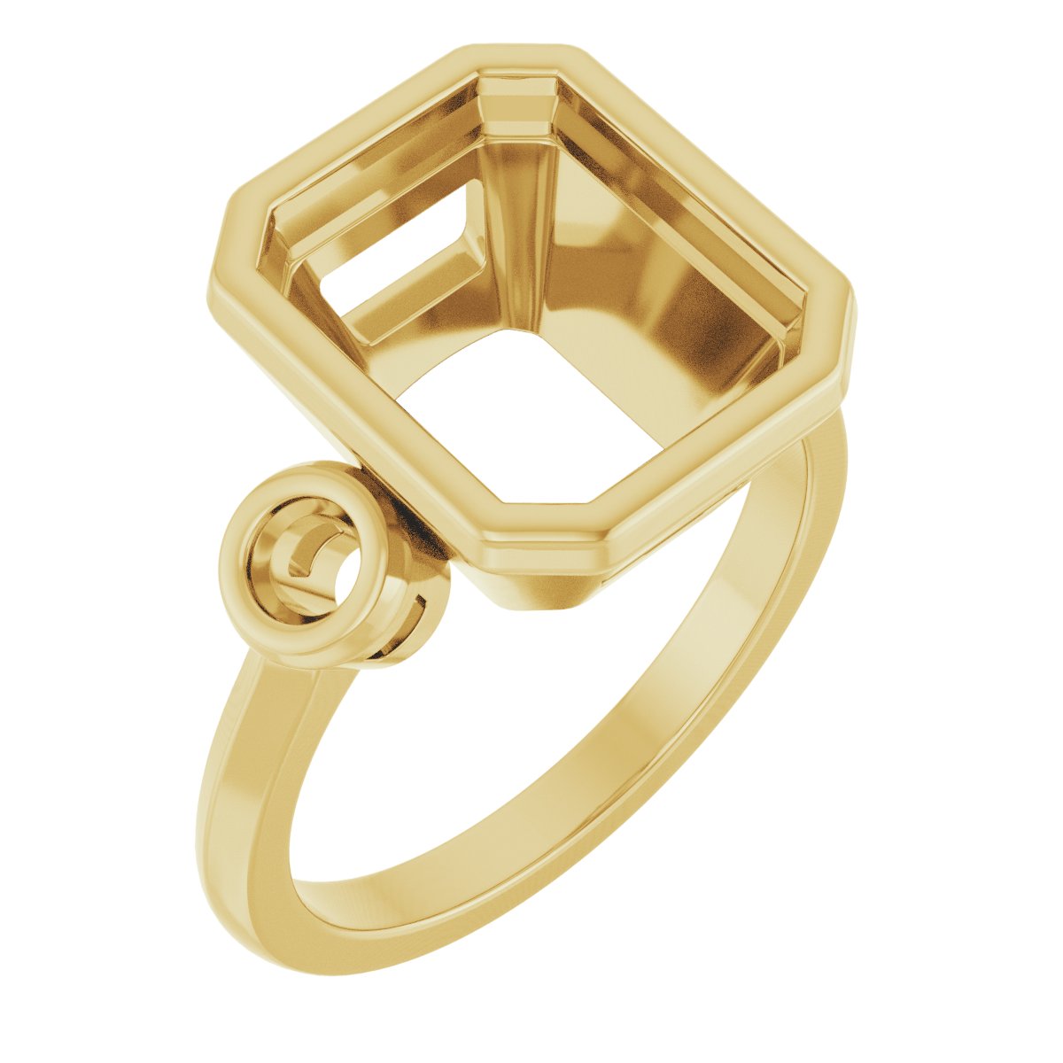 Bezel-Set Three-Stone Engagement Ring