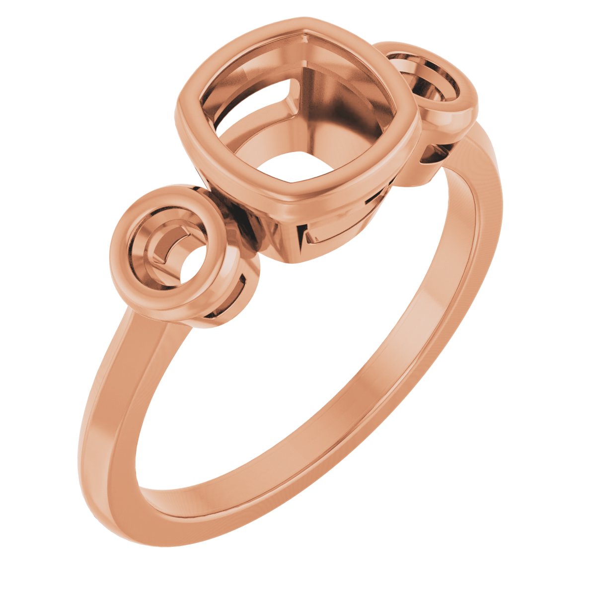 Bezel-Set Three-Stone Engagement Ring