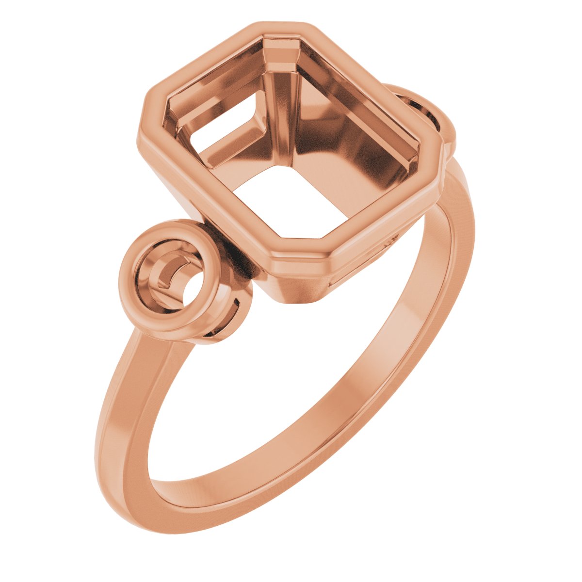Bezel-Set Three-Stone Engagement Ring