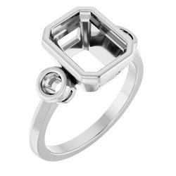 Three-Stone Bezel-Set Engagement Ring