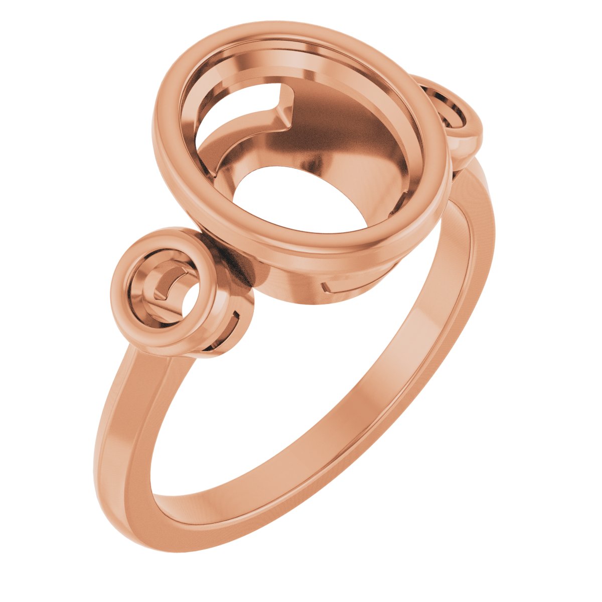 Bezel-Set Three-Stone Engagement Ring