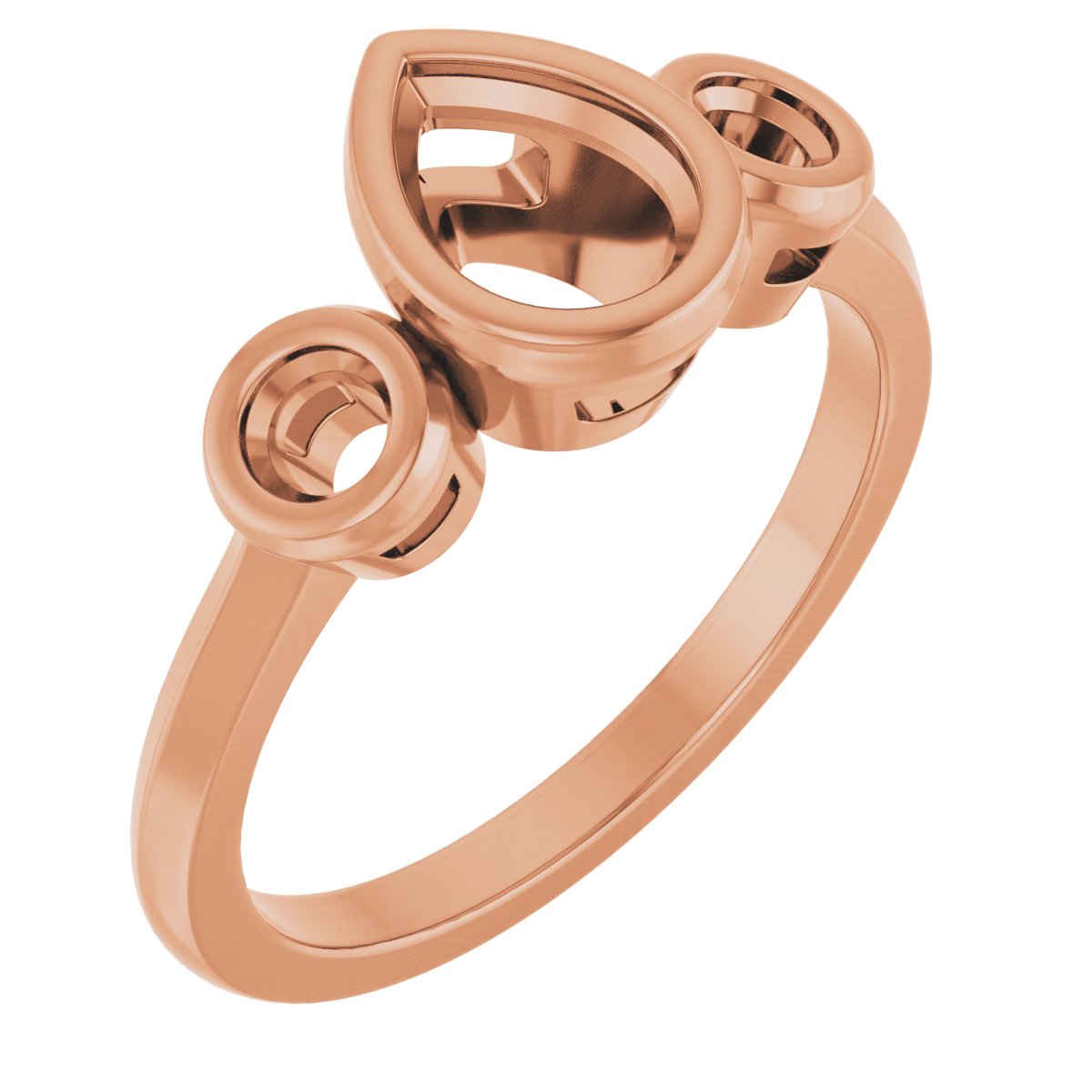Bezel-Set Three-Stone Engagement Ring