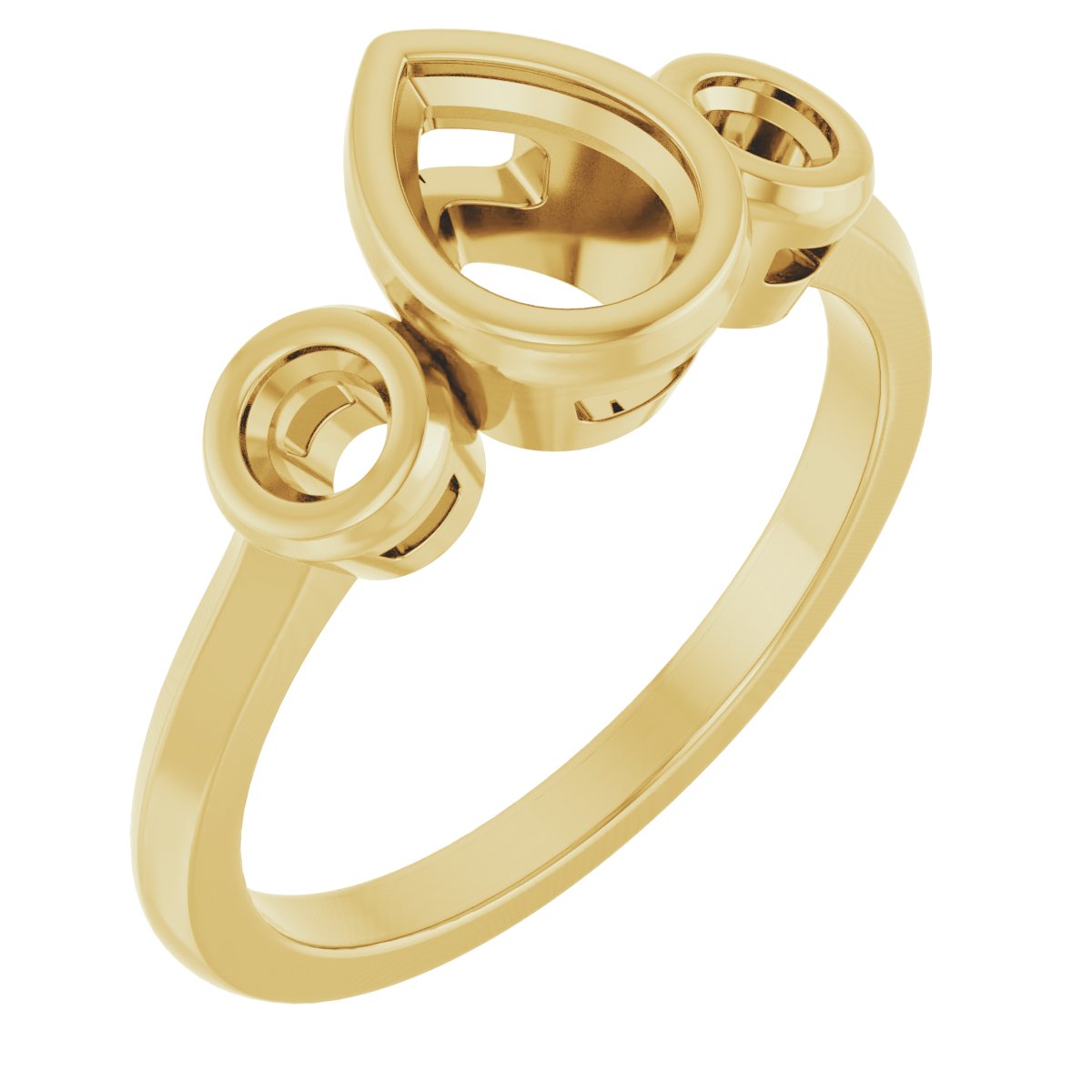 Bezel-Set Three-Stone Engagement Ring