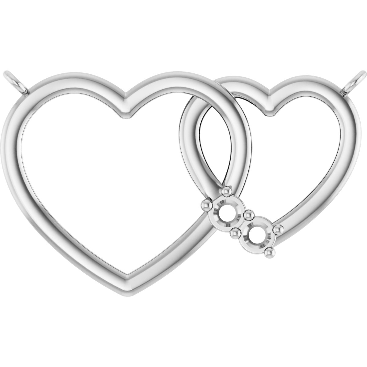 Family Interlocking Heart Necklace or Center