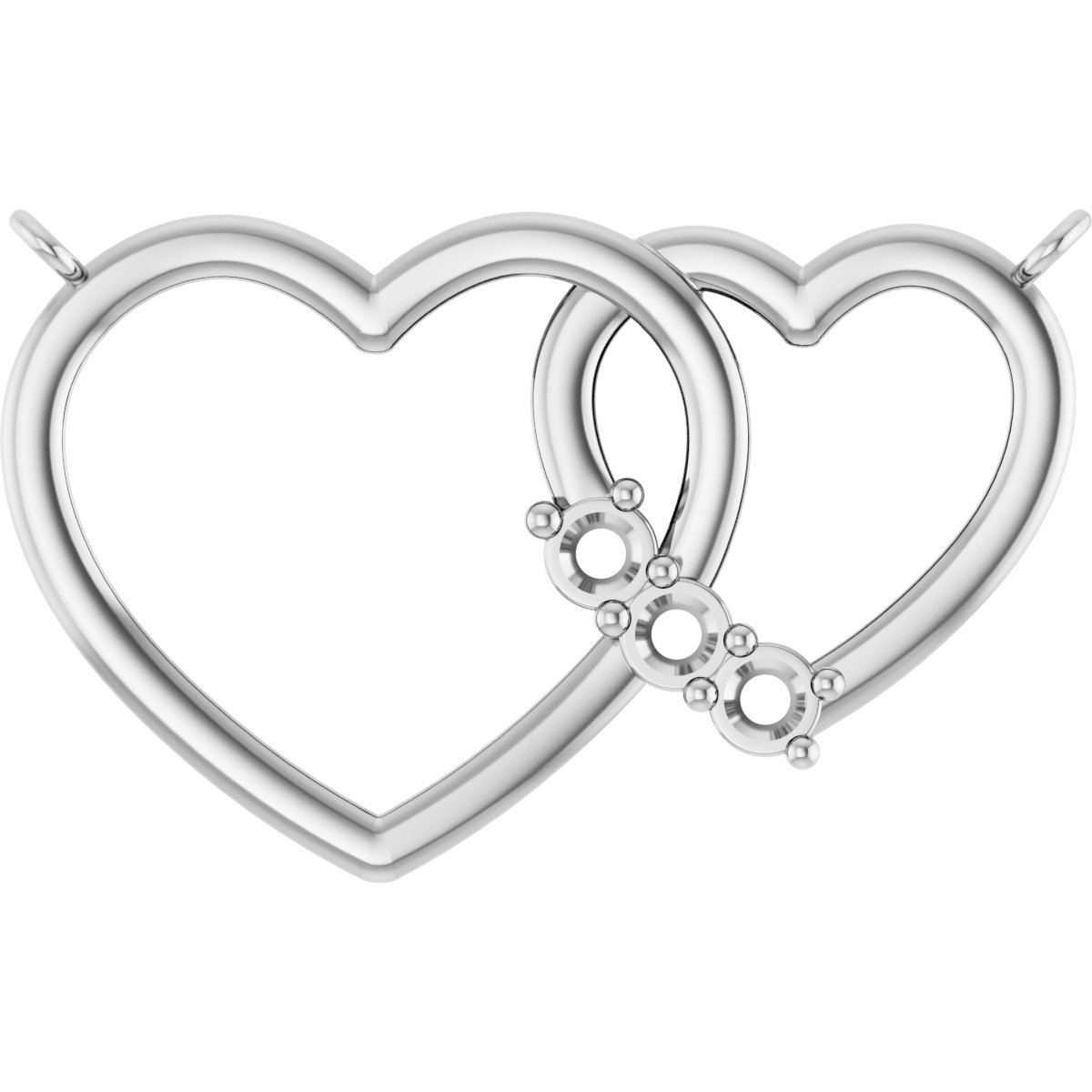 Family Interlocking Heart Necklace or Center