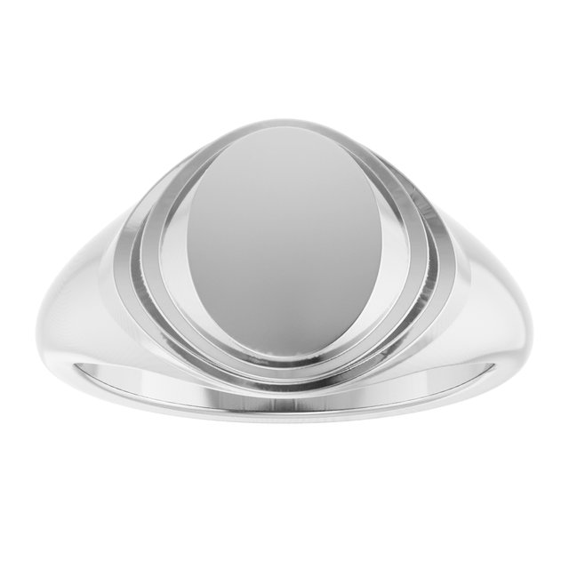 Sterling Silver 11.3x14.6 mm Engravable Oval Signet Ring