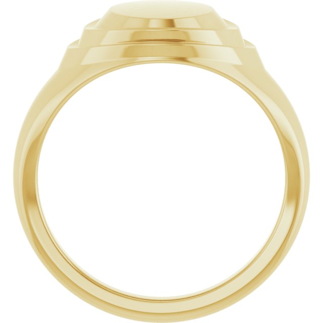 14K Yellow 11.3x14.6 mm Engravable Oval Signet Ring