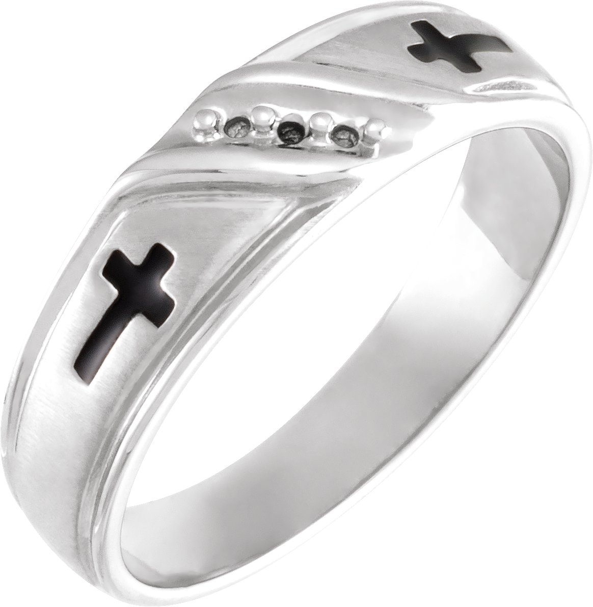Solitaire Cross Engagement Ring or Band