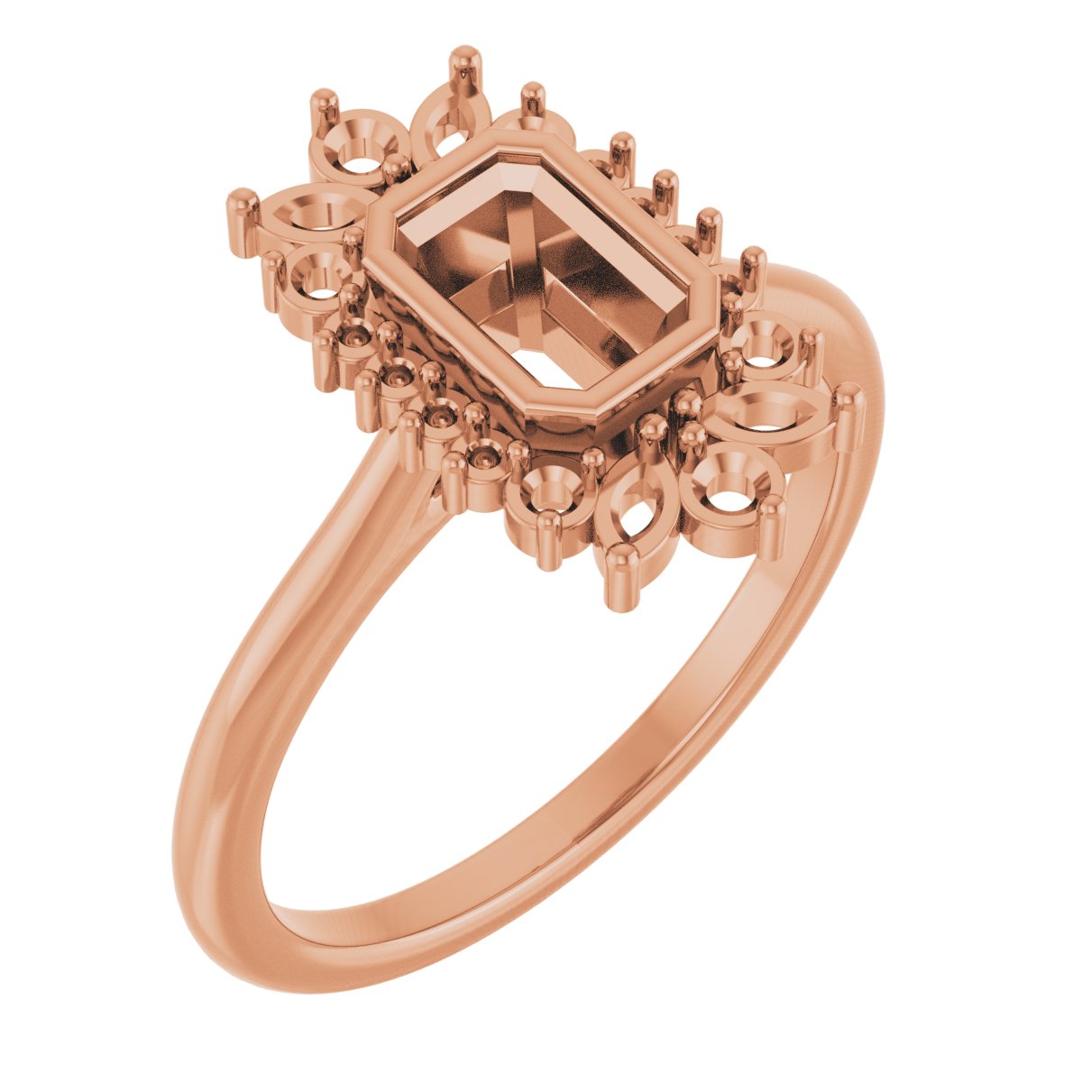 Bezel-Set Halo-Style Engagement Ring or Band