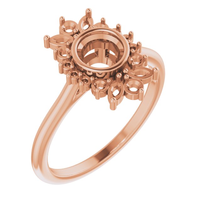 Bezel-Set Halo-Style Engagement Ring or Band